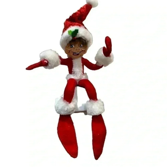 Annalee Christmas Elf in Santa Suit Shelf Sitter 2012 - Picture 2 of 6